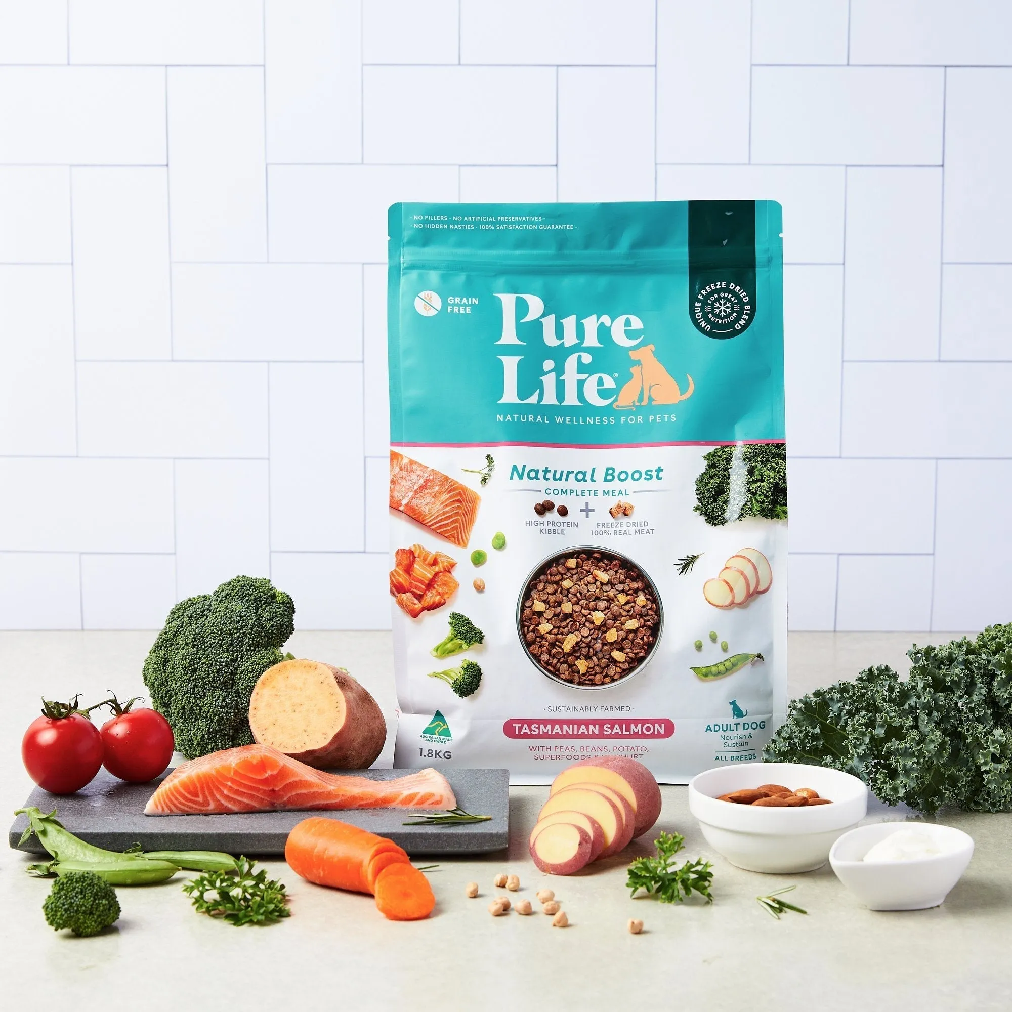Pure Life Natural Boost Salmon Dry Dog Food 1.8kg
