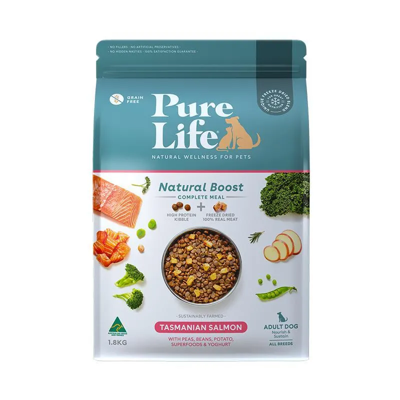 Pure Life Natural Boost Salmon Dry Dog Food 1.8kg