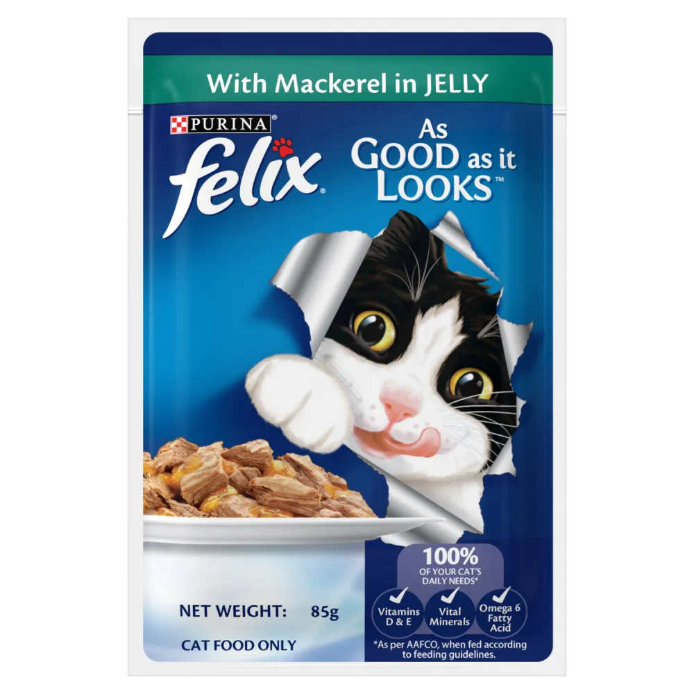 Purina Felix Mackerel, Sardine and Salmon with Jelly Complete and Balanced Adult Cat Wet Food Combo