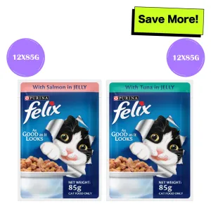 Purina Felix Tuna and Chicken with Jelly Kitten Cat Wet Food Combo
