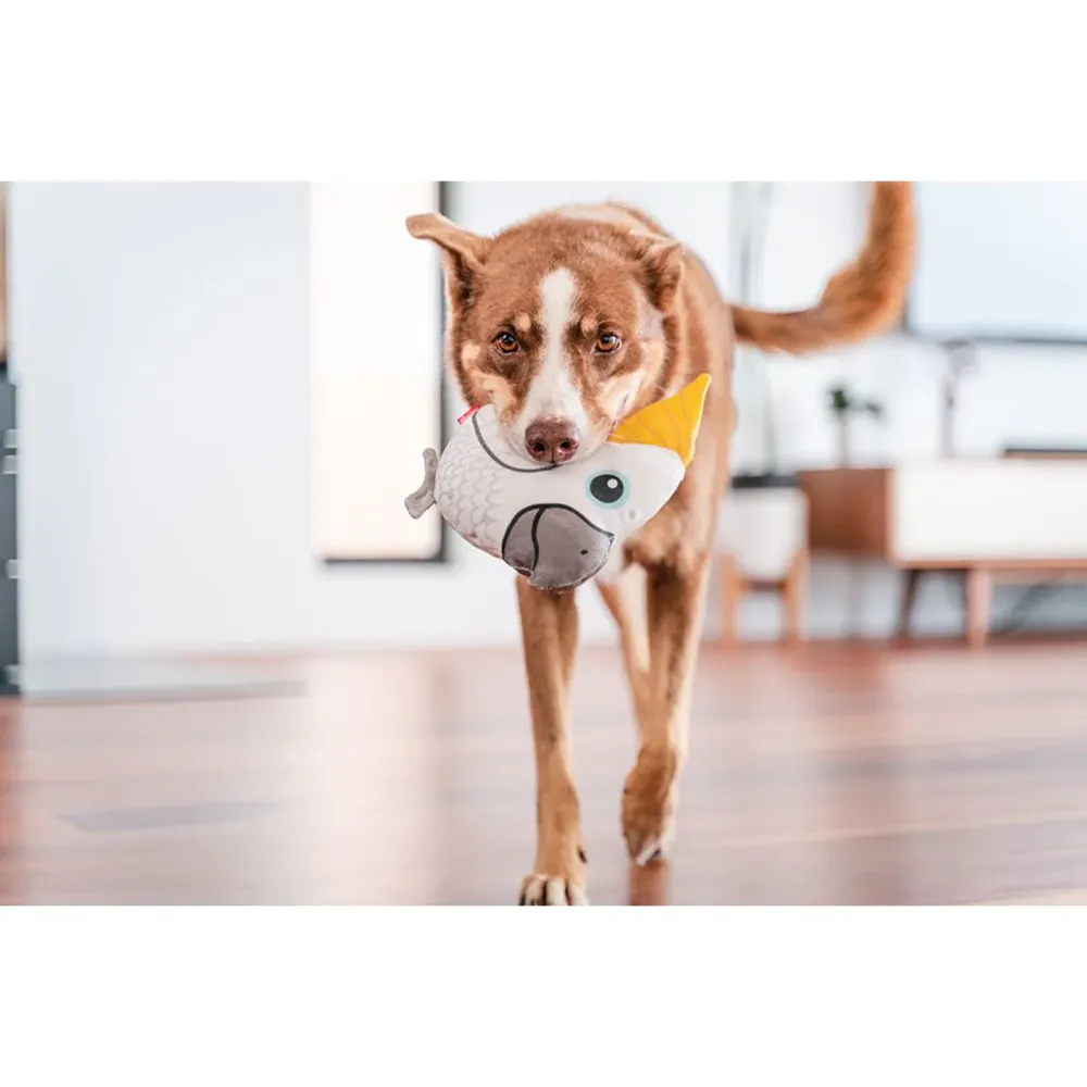 Red Dingo Durables Cockatoo Fetch Toy For Dogs (White)