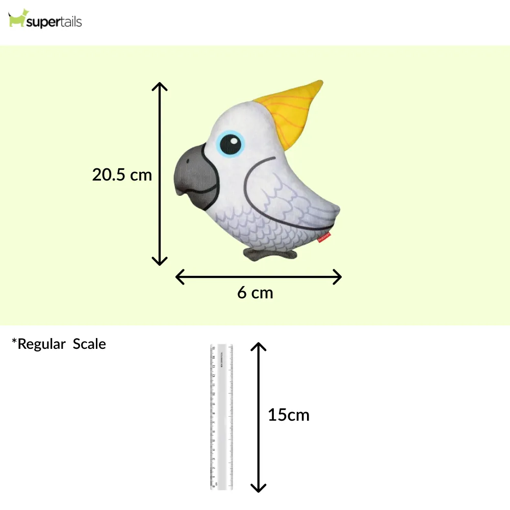 Red Dingo Durables Cockatoo Fetch Toy For Dogs (White)