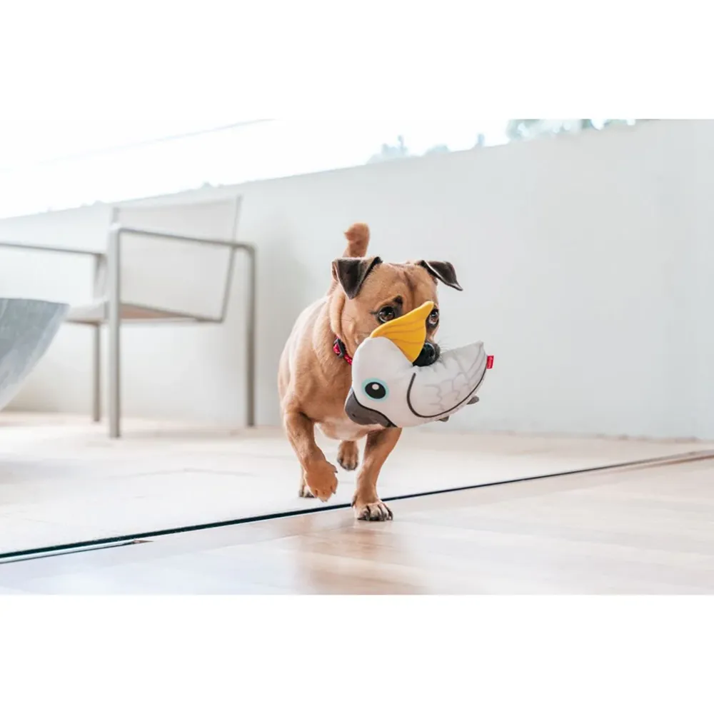 Red Dingo Durables Cockatoo Fetch Toy For Dogs (White)