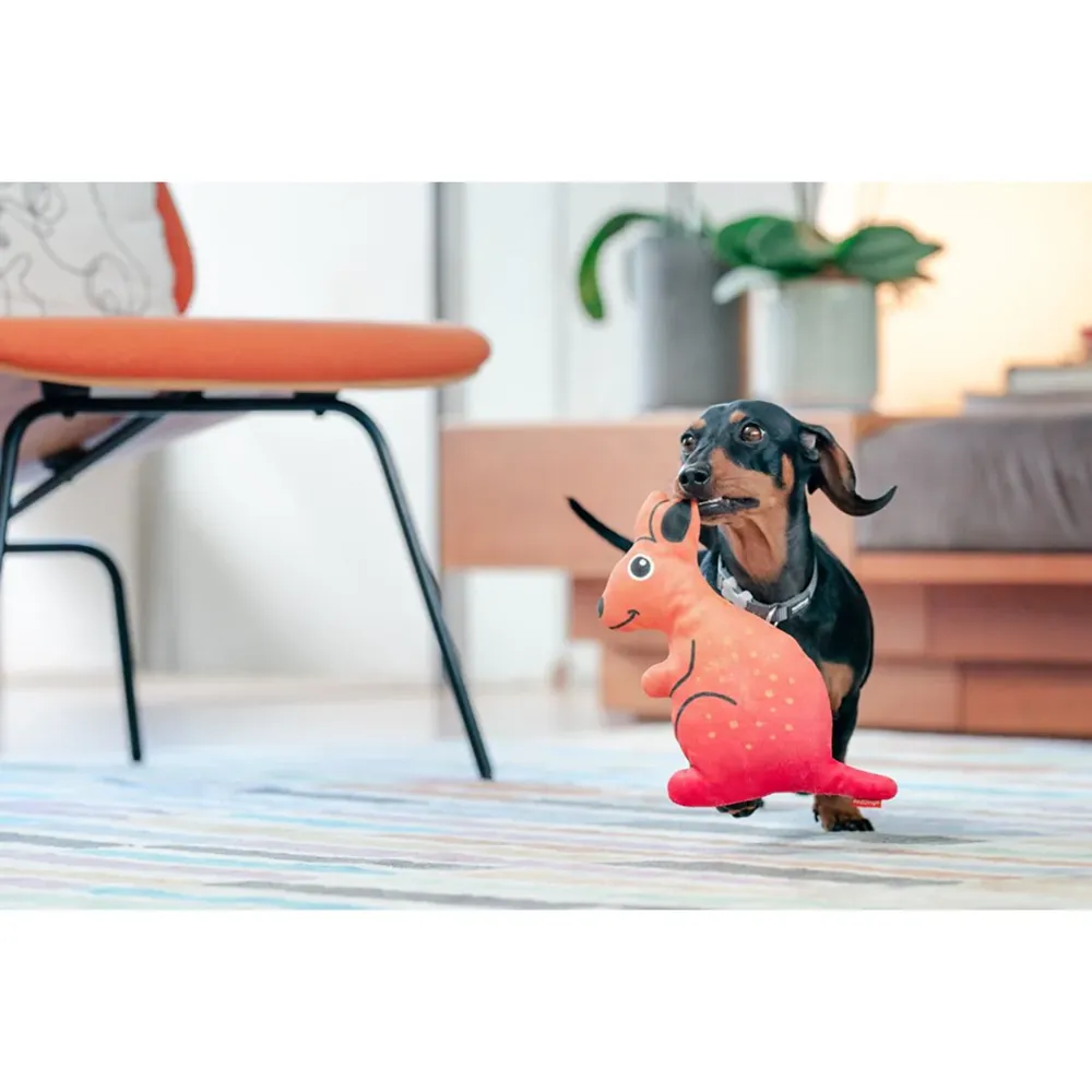 Red Dingo Durables Kangaroo Fetch Toy For Dogs (Orange)