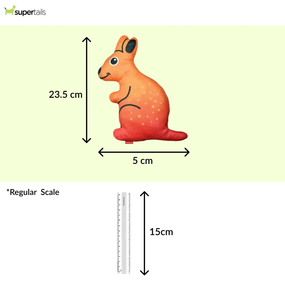 Red Dingo Durables Kangaroo Fetch Toy For Dogs (Orange)