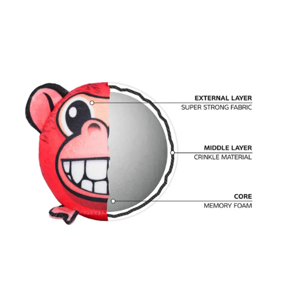 Red Dingo Durables Monkey Ball Toy For Dogs (Red)