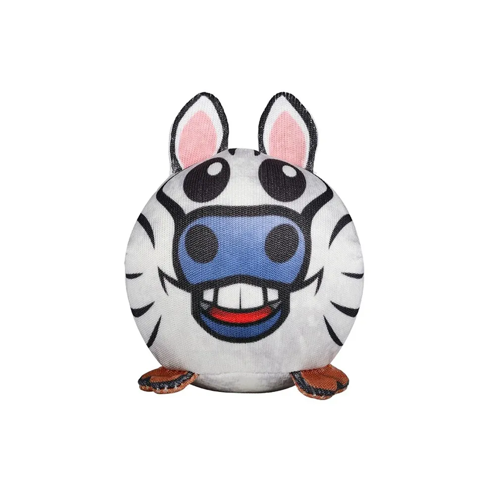 Red Dingo Durables Zebra Ball Toy For Dogs (White)