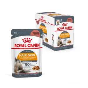Royal Canin Cat Hair and Skin Care Gravy Adult Wet Food Pouches 85g x 12 ( _ )