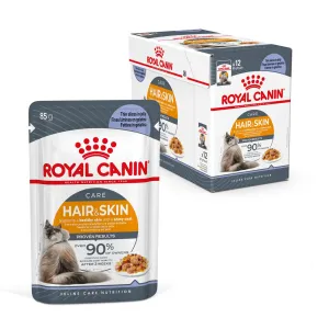 Royal Canin Cat Hair and Skin Care Jelly Adult Wet Food Pouches 85g x 12 ( _ )