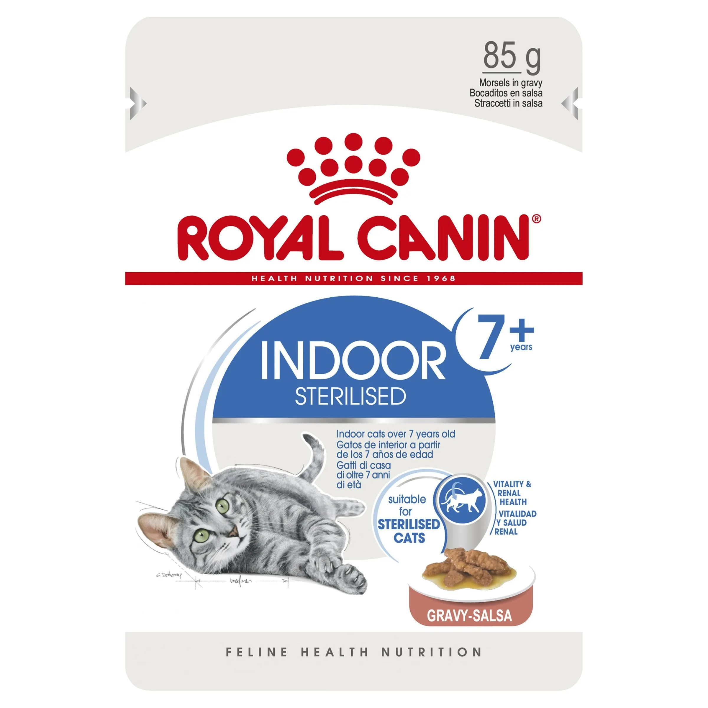 Royal Canin Cat Indoor 7  with Gravy Wet Food Pouches 85g x 12