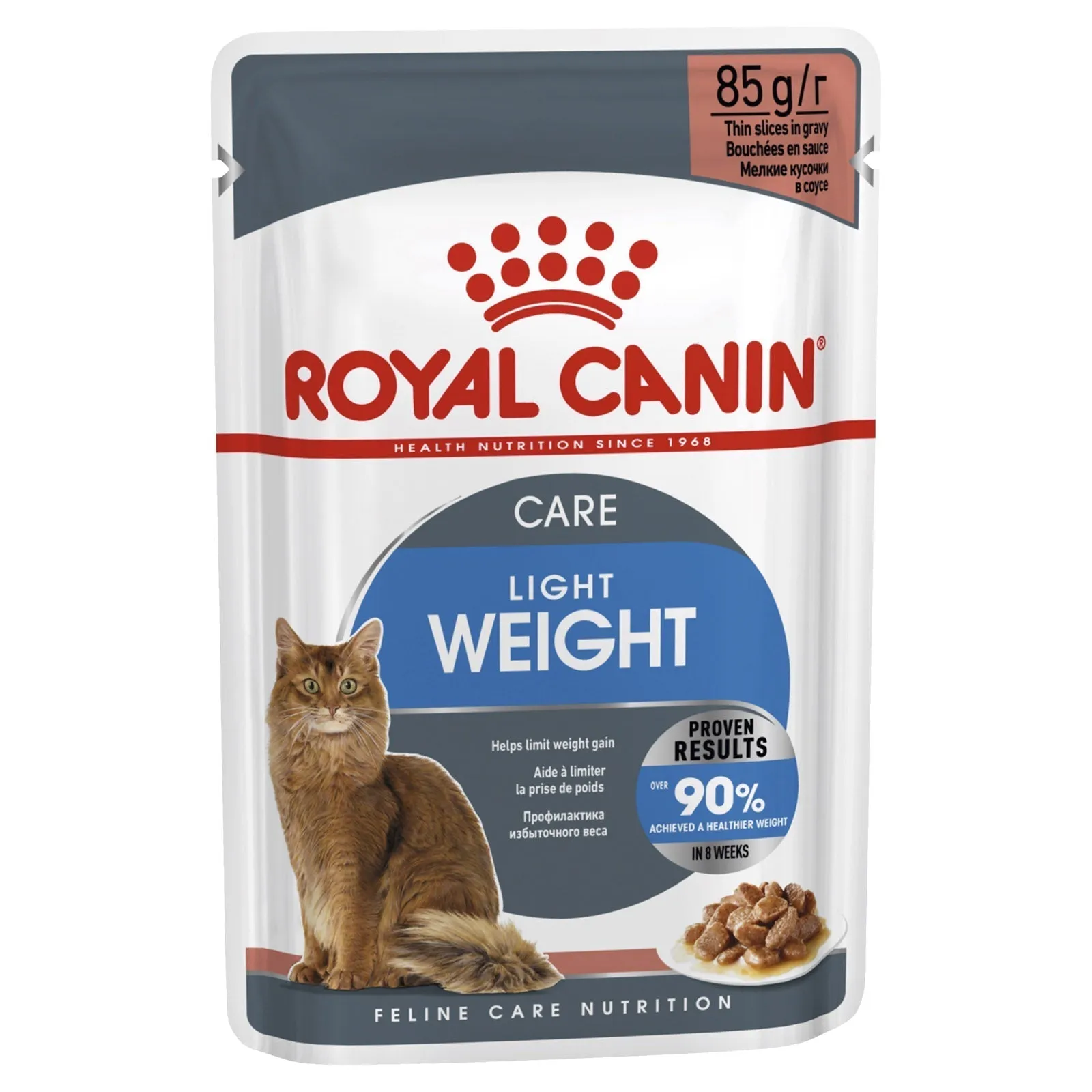 Royal Canin Cat Light Weight Care with Gravy Adult Wet Food Pouches 85g x 12 ( _ )