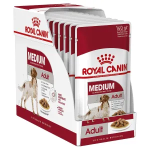 Royal Canin Dog Medium Adult Wet Food Pouches 140g x 10