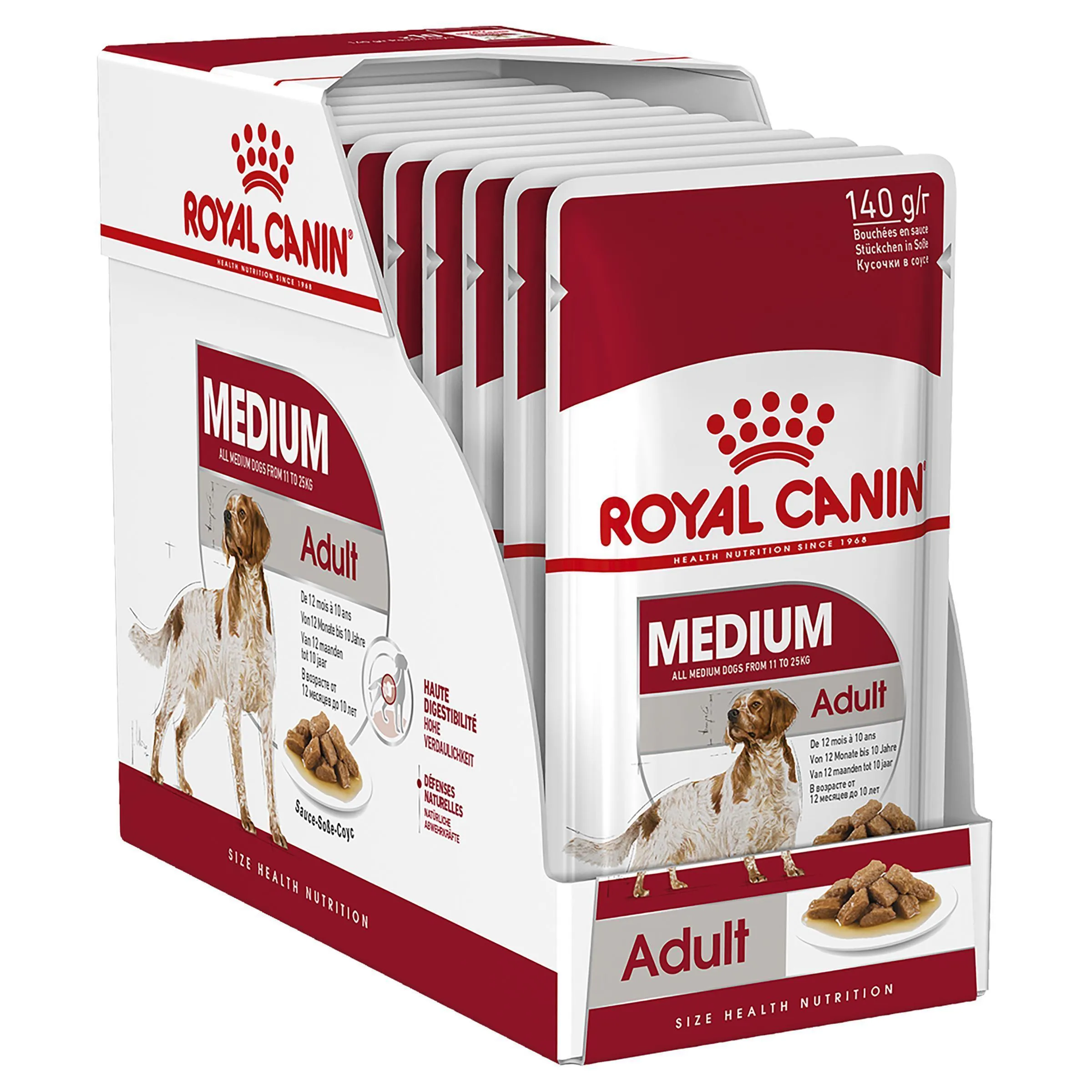 Royal Canin Dog Medium Adult Wet Food Pouches 140g x 10