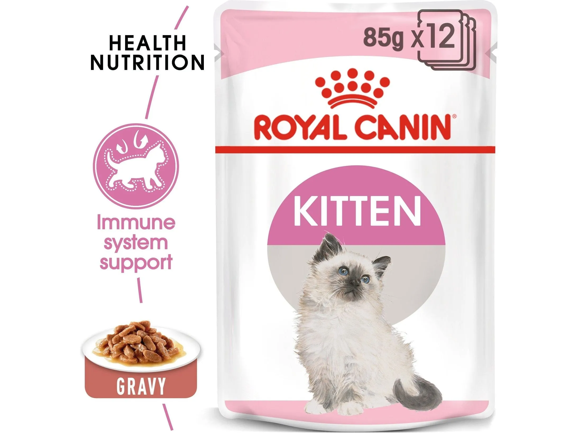 Royal Canin Feline Health Nutrition Kitten Gravy (WET FOOD - Pouches) 12X85G Pets Qatar