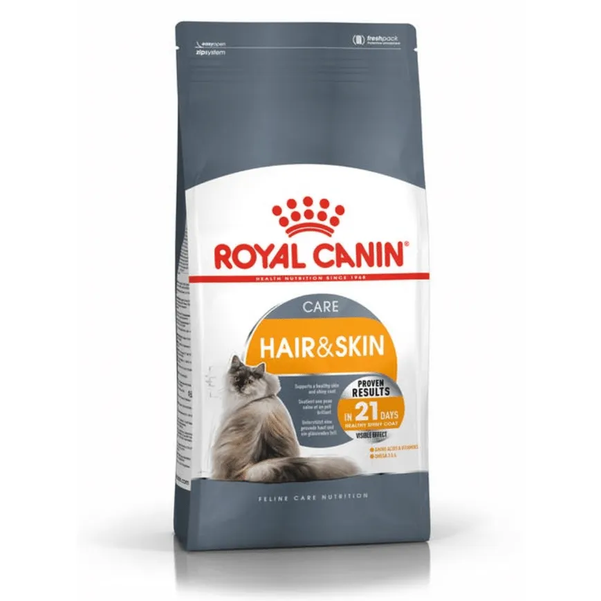 Royal Canin Hair & Skin Care and Hairball Care Adult Cat Dry Food Combo