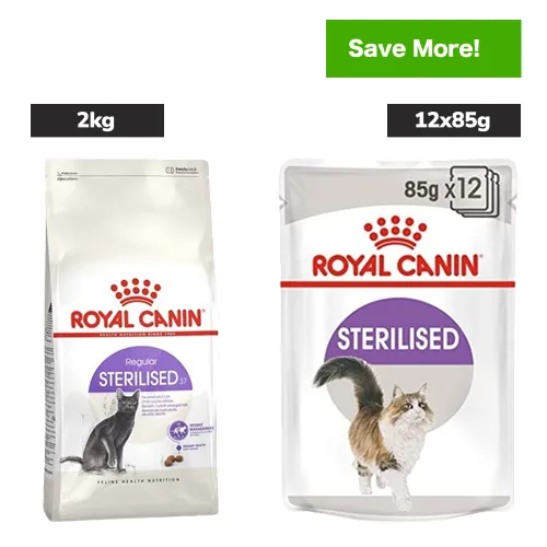 Royal Canin Sterilised 37 and Sterilised Gravy Adult Cat Wet Food Combo