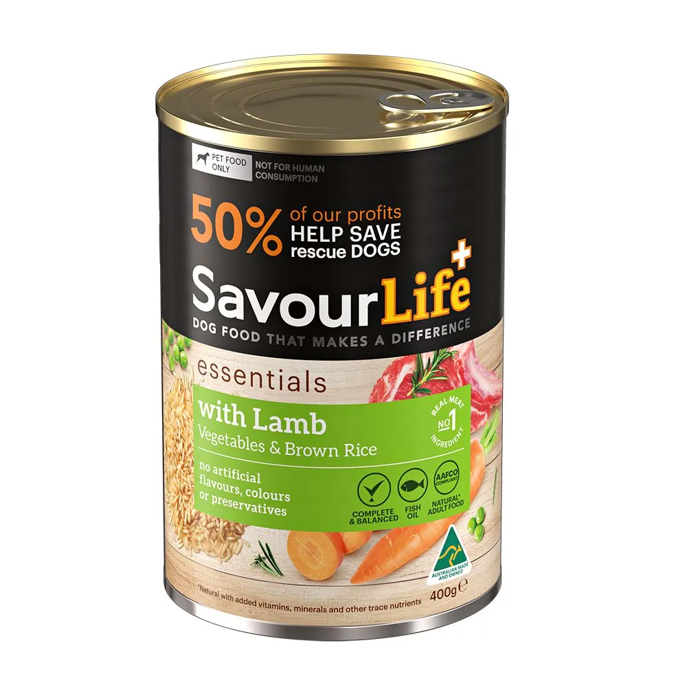 Savourlife Essentials Lamb with Vegetables & Rice Adult Dog Wet Food 400g X12