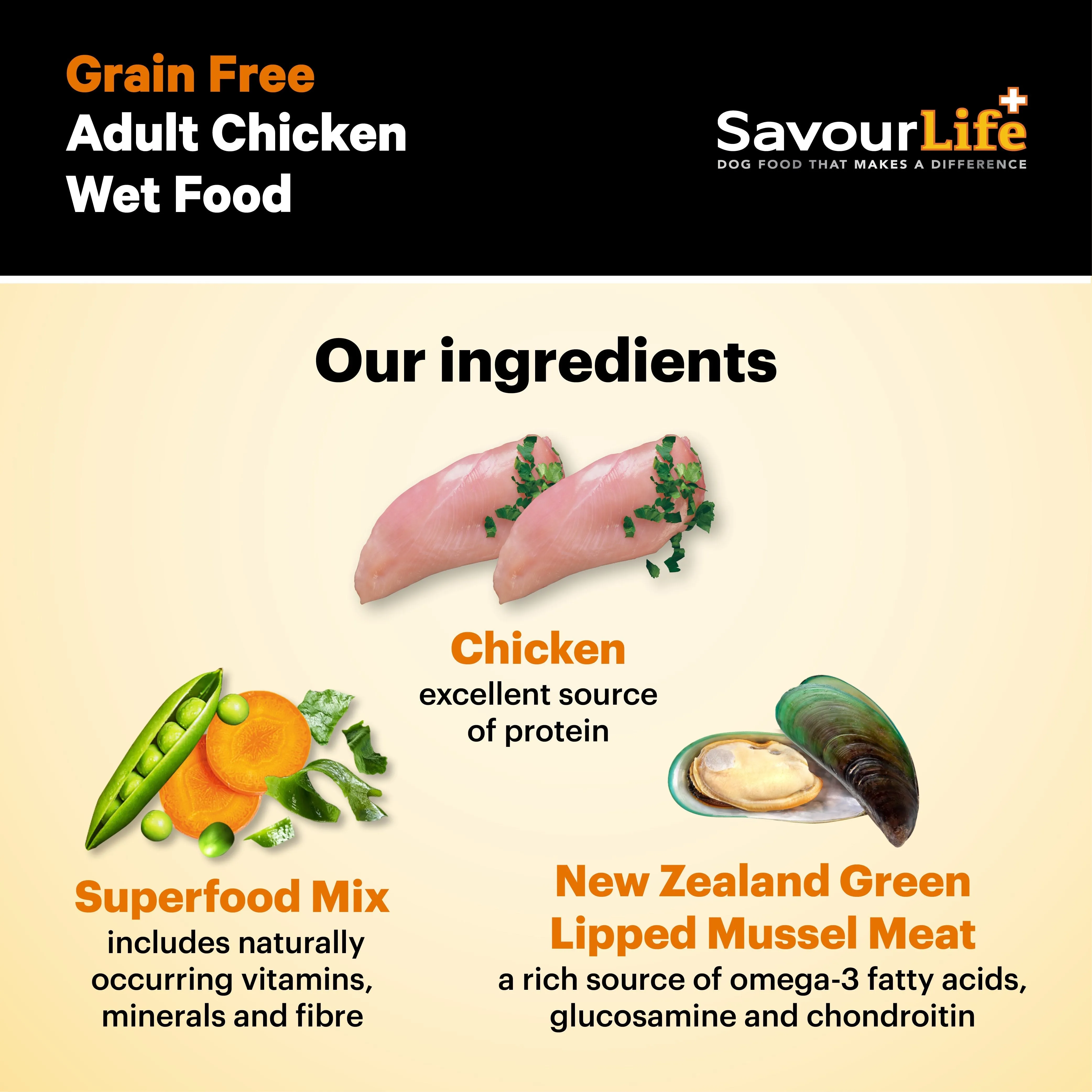 Savourlife Grain Free Chicken Adult Dog Wet Food 375g