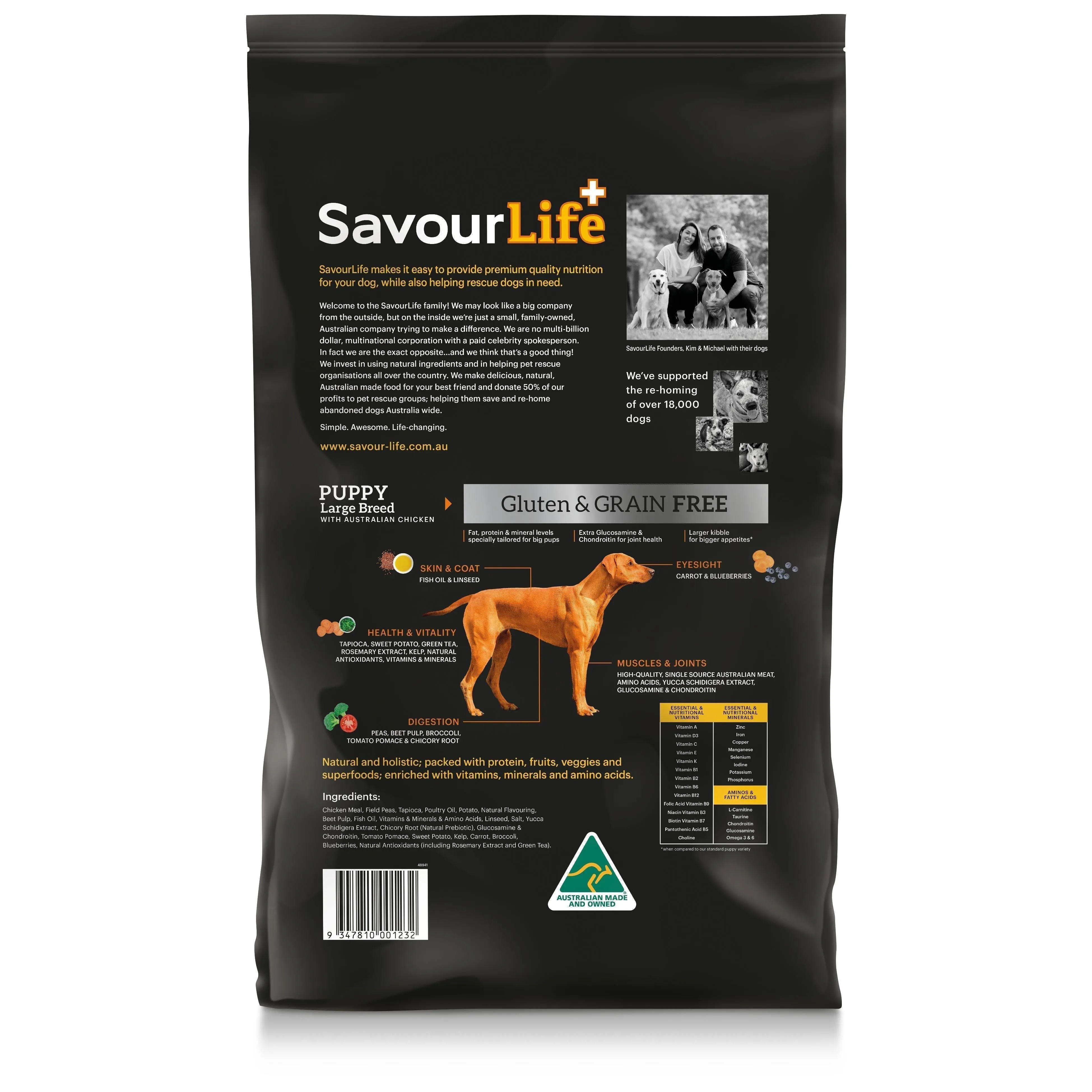 SavourLife Grain Free Dry Dog Food Chicken for Large Breed Puppies 15kg