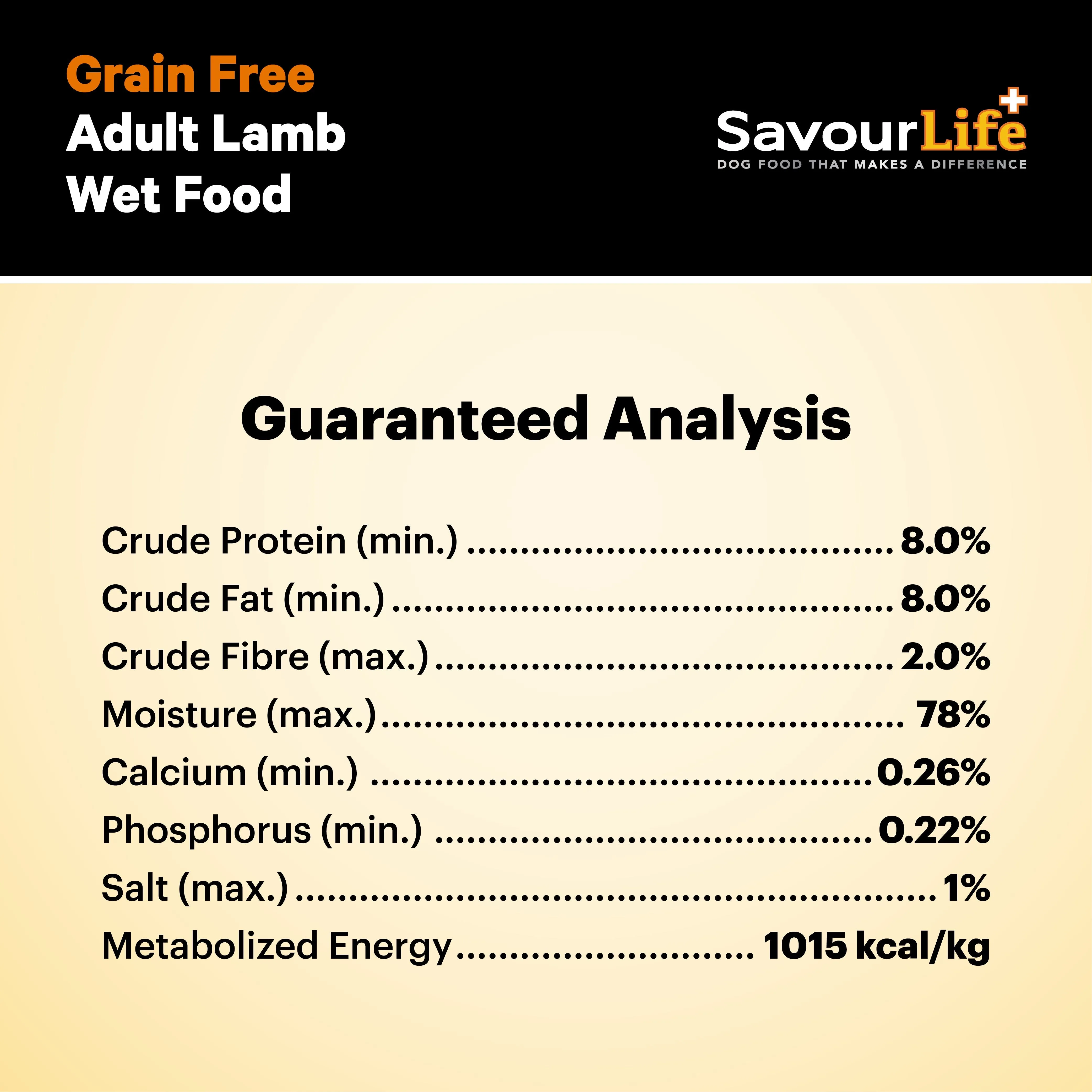 SavourLife Grain Free Lamb Adult Dog Wet Food 375g X12