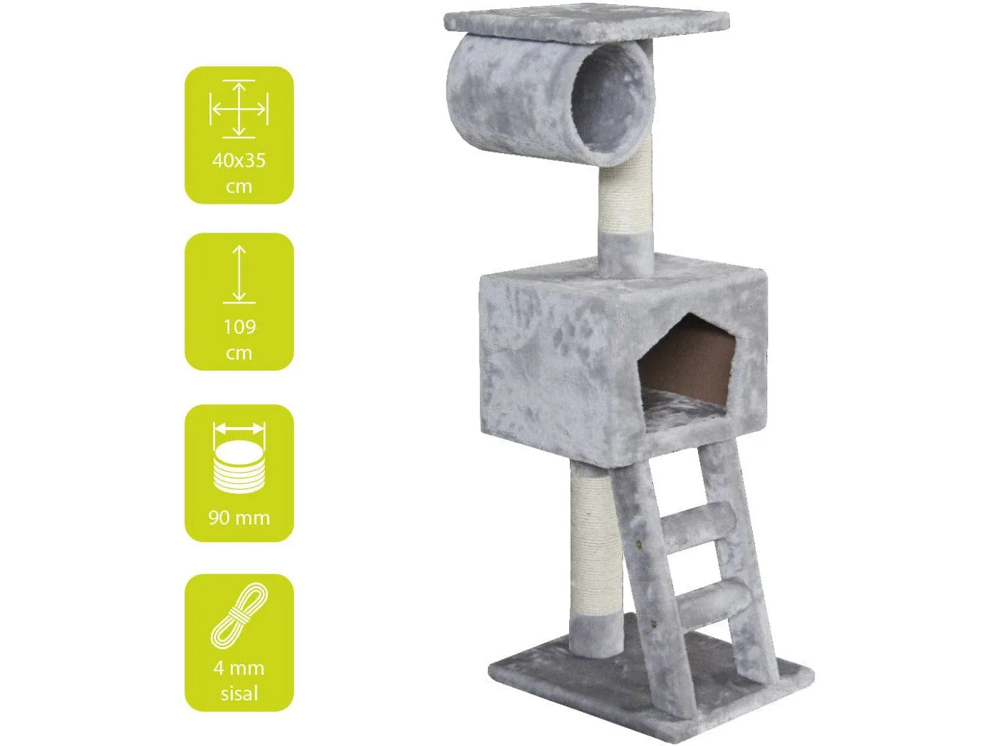 Scratching Tree Classic Cat Tree Abigail 36X30X109Cm Grey Pets Qatar
