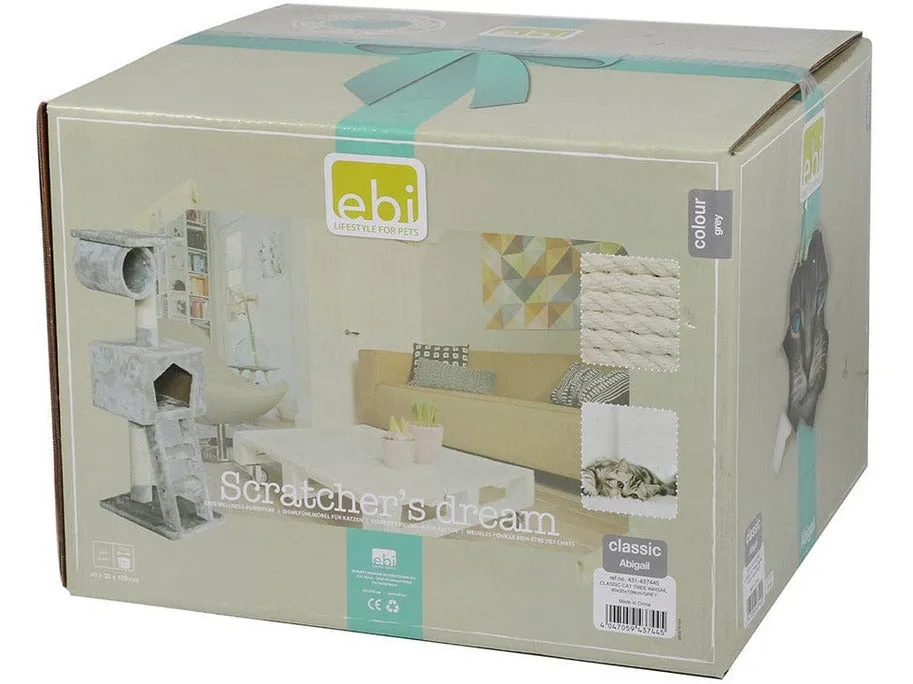 Scratching Tree Classic Cat Tree Abigail 36X30X109Cm Grey Pets Qatar