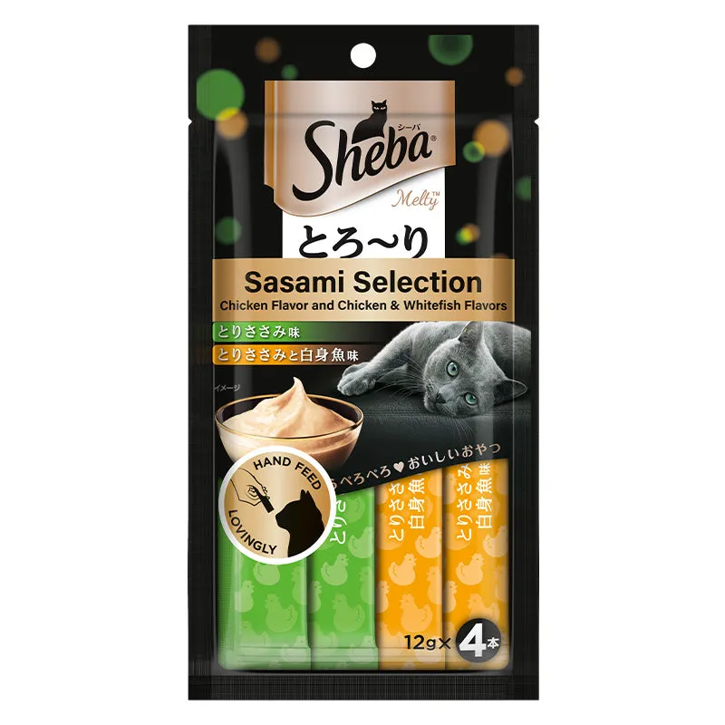 Sheba Chicken & Chicken Whitefish Sasami Selection Melty Premium Cat Treats
