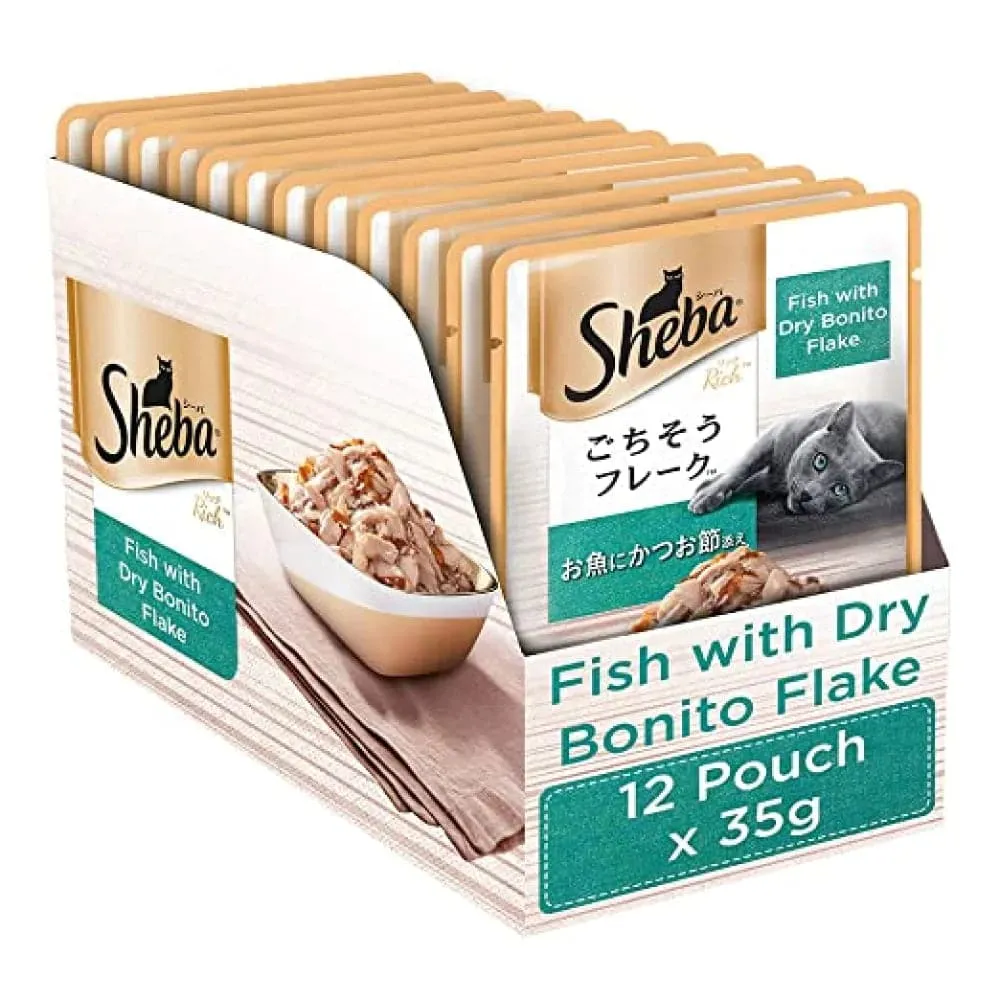 Sheba Fish with Sasami & Fish with Dry Bonito Flake Cat Wet Food Combo