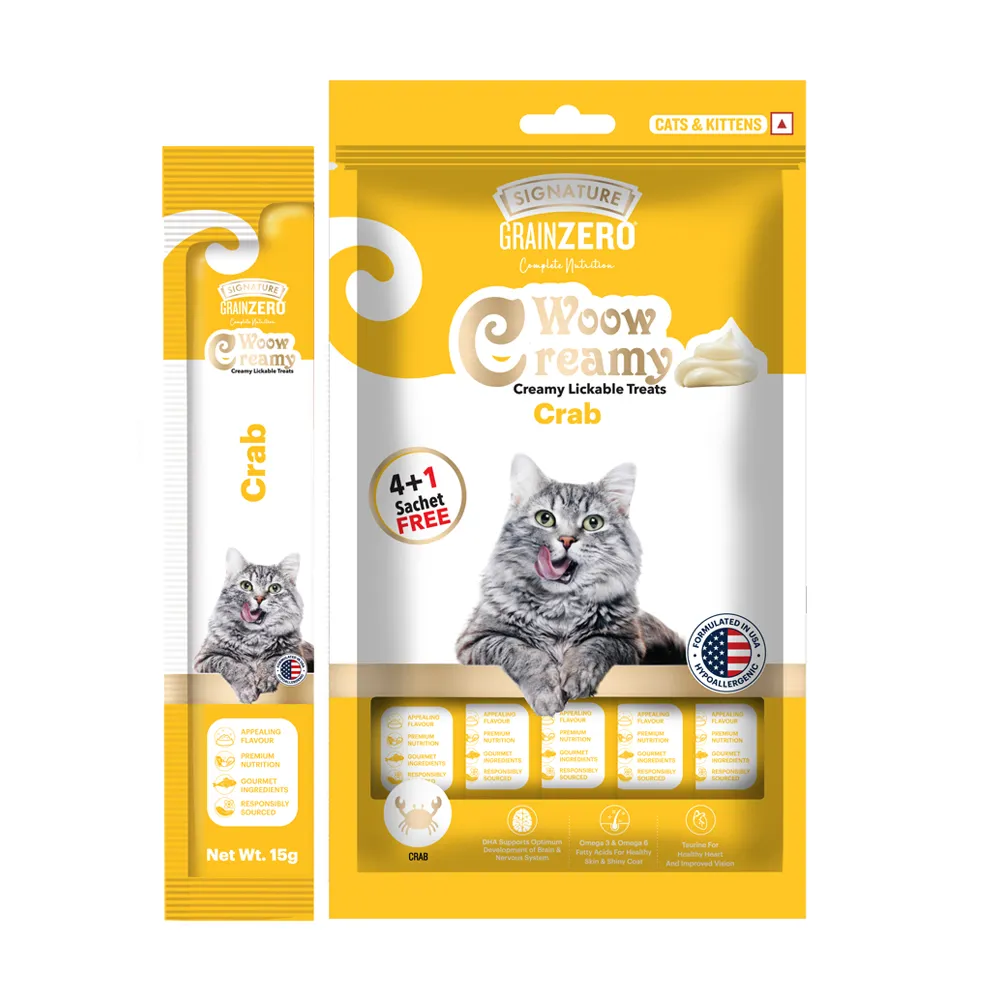 Signature Grain Zero Crab and Tuna and Ocean Fish Lickable Creamy Cat Treats Combo