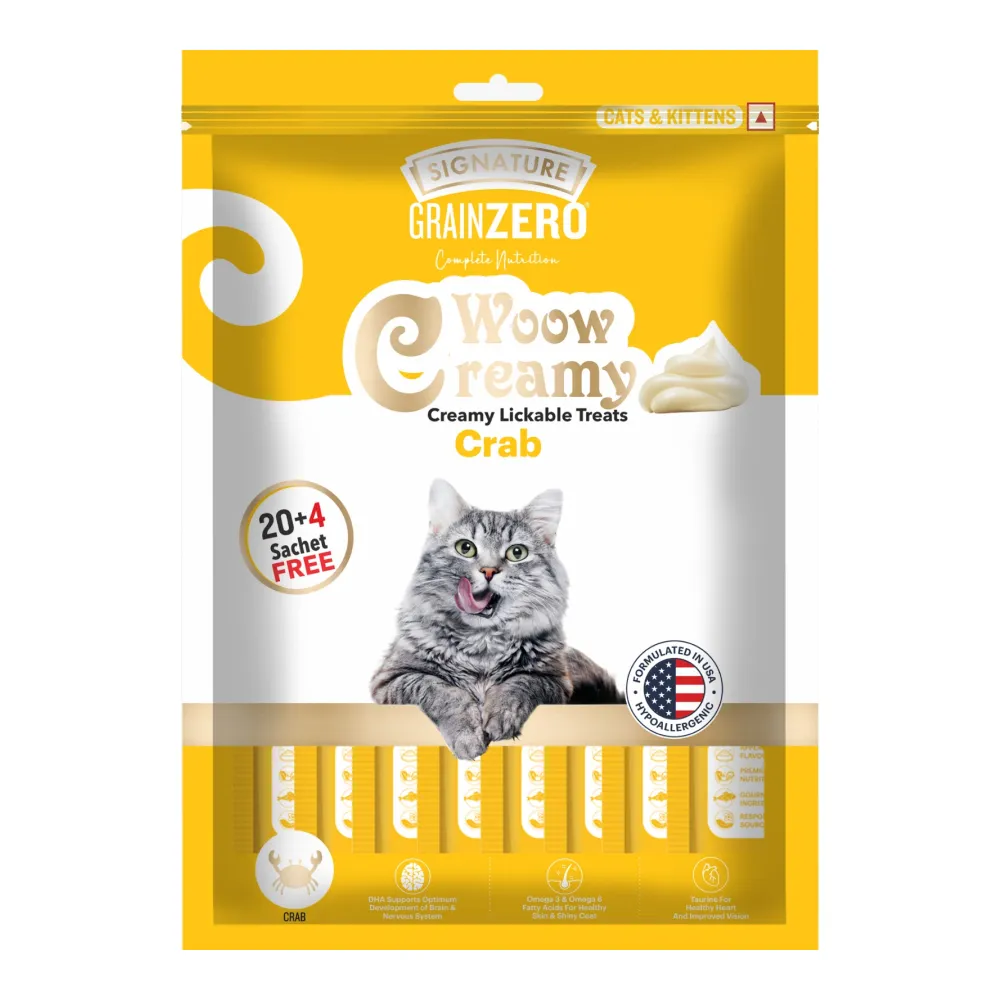 Signature Grain Zero Crab Lickable Creamy Cat Treats