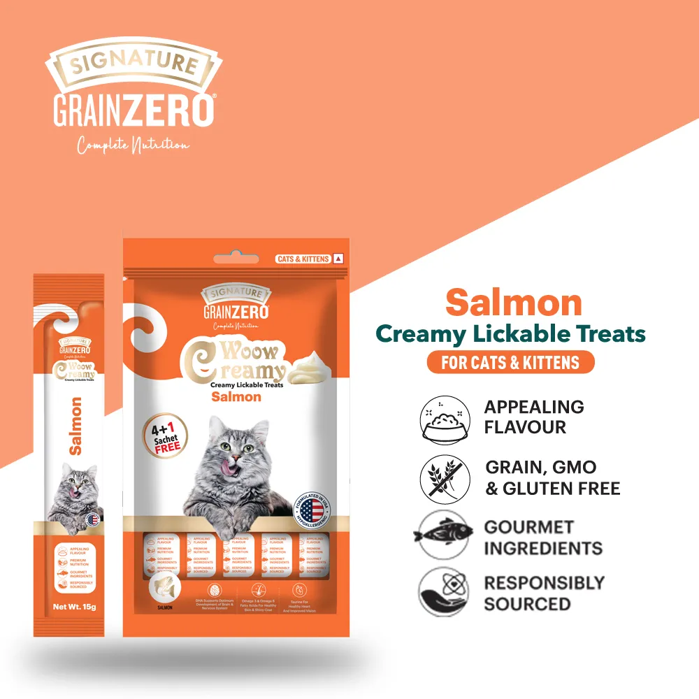 Signature Grain Zero Salmon Lickable Creamy Cat Treats