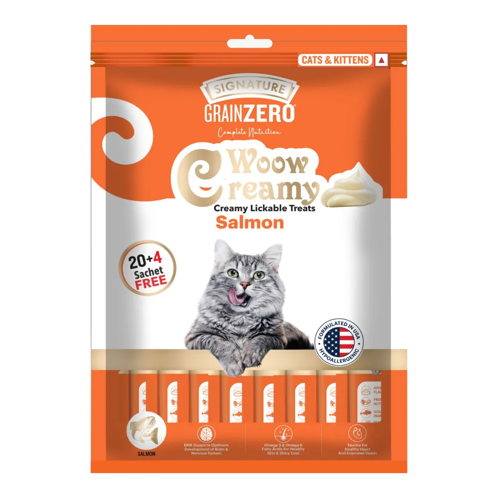 Signature Grain Zero Salmon Lickable Creamy Cat Treats