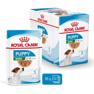 Size Health Nutrition Mini Puppy 85GX12 WET FOOD - Pouches Pets Qatar
