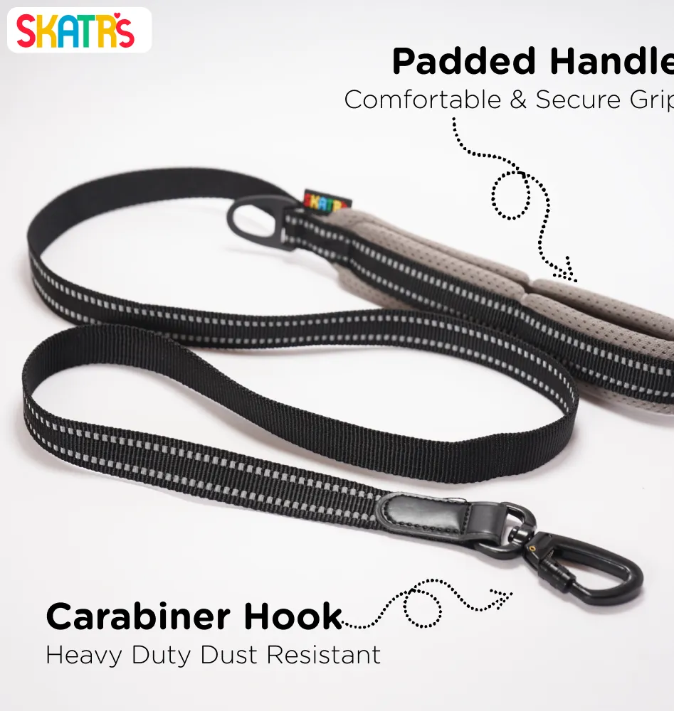 Skatrs Adventure in Style & Comfort Eclipse Leash for Dogs and Cats (Black)