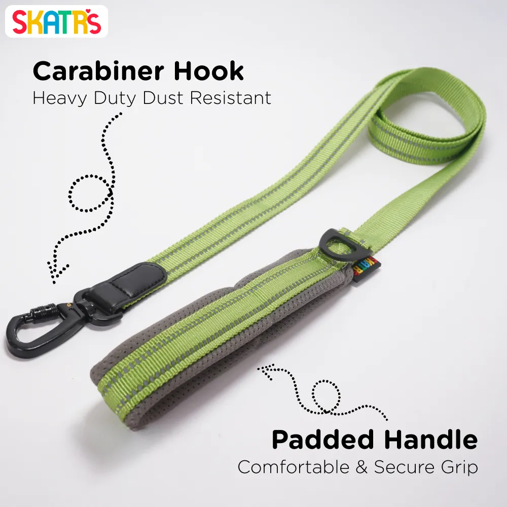 Skatrs Adventure in Style & Comfort Tropical Leash for Dogs and Cats (Green)