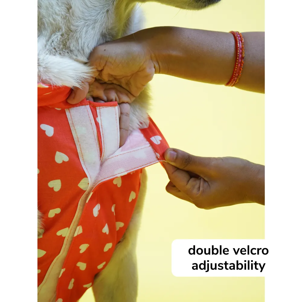 Skatrs All Hearts Printed Shirt for Dogs and Cats (Red)