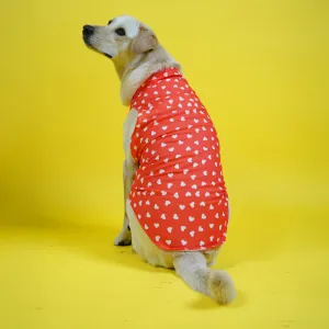 Skatrs All Hearts Printed Shirt for Dogs and Cats (Red)