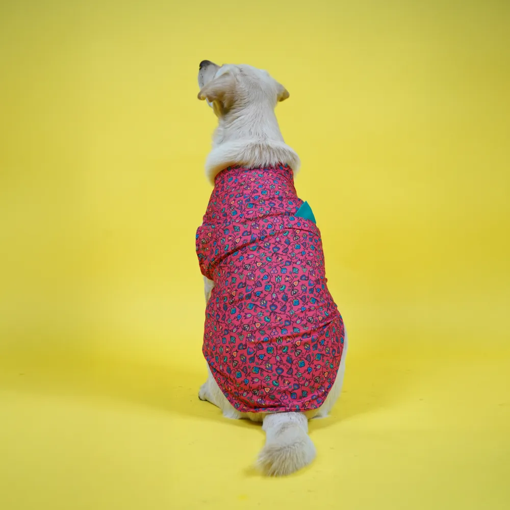 Skatrs Bold Fuchsia Printed Kurta for Dogs and Cats (Pink)