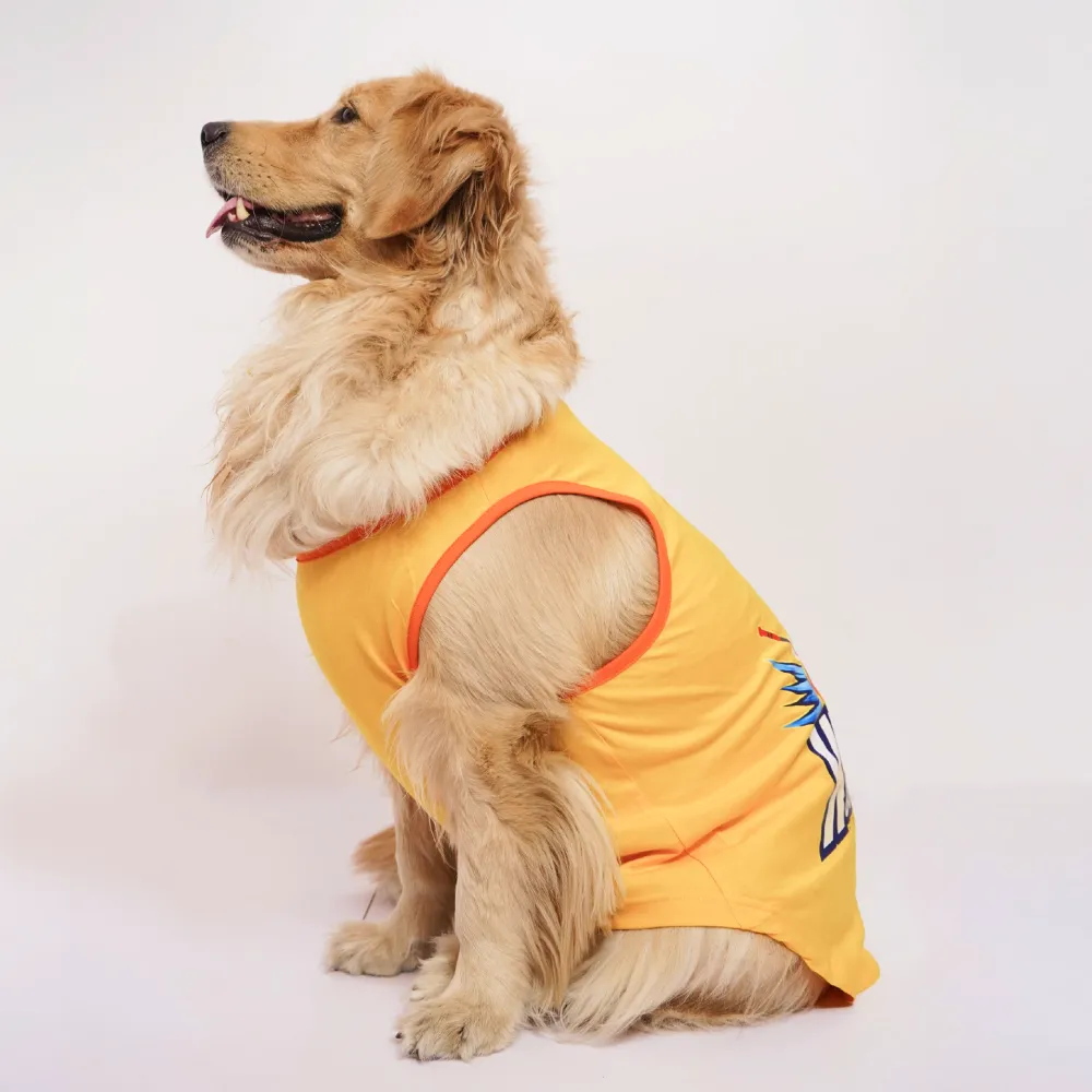 Skatrs Chepawk Superkings Cricket Jersey for Dogs and Cats (Yellow)