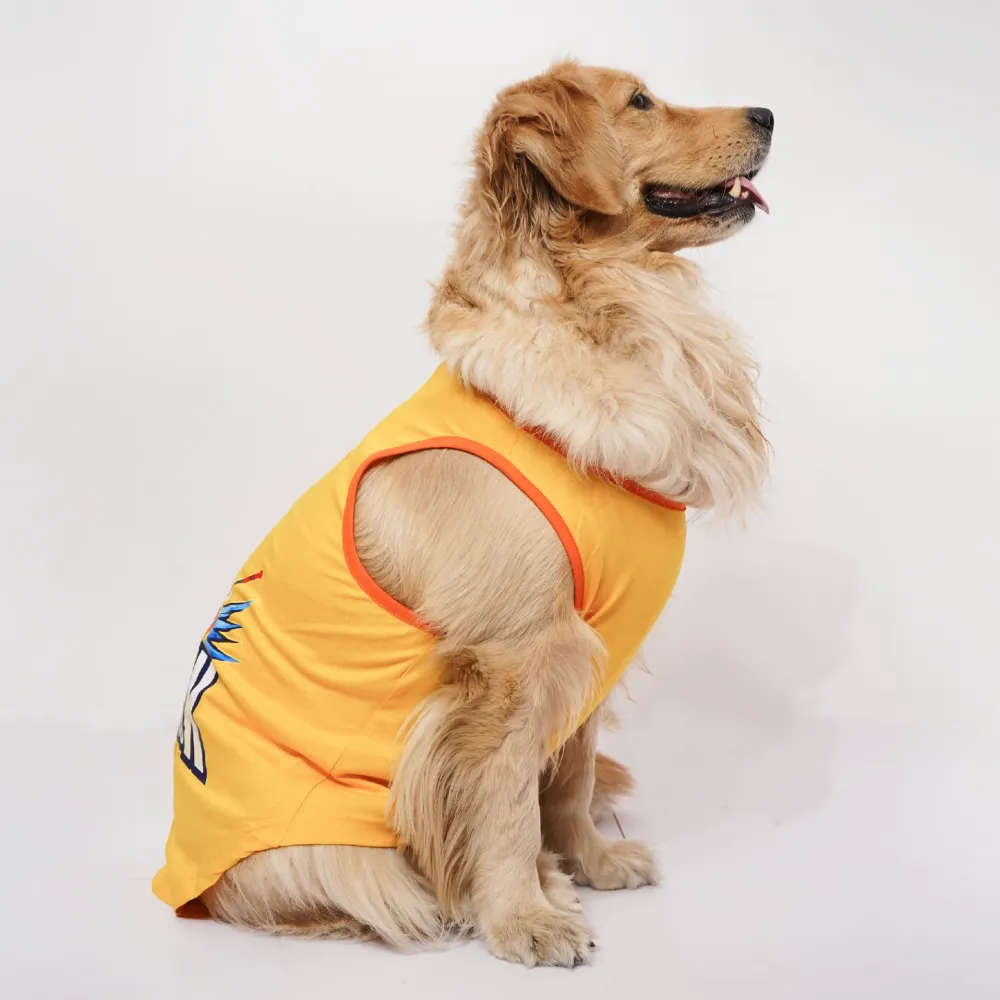 Skatrs Chepawk Superkings Cricket Jersey for Dogs and Cats (Yellow)