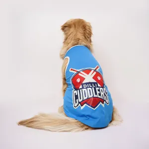 Skatrs Dilli Cuddlers Cricket Jersey for Dogs and Cats (Blue)
