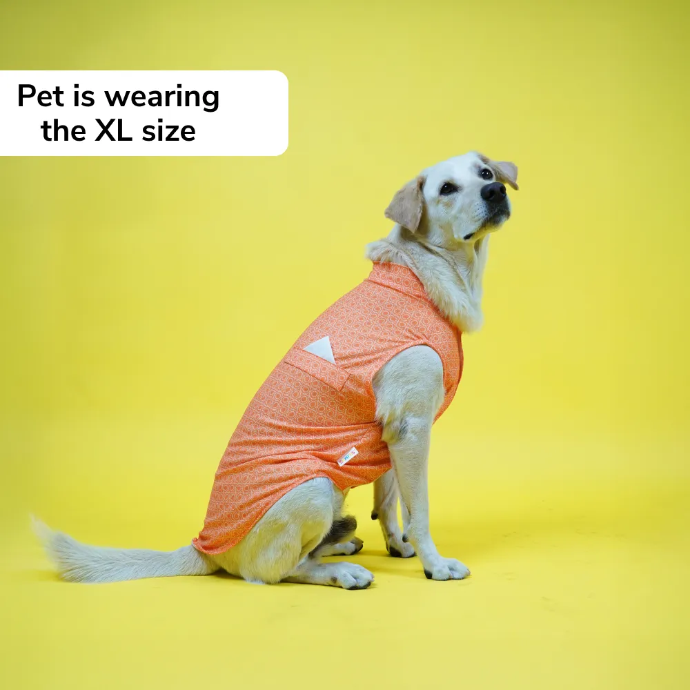 Skatrs Marigold Mandala Printed Kurta for Dogs and Cats (Orange)