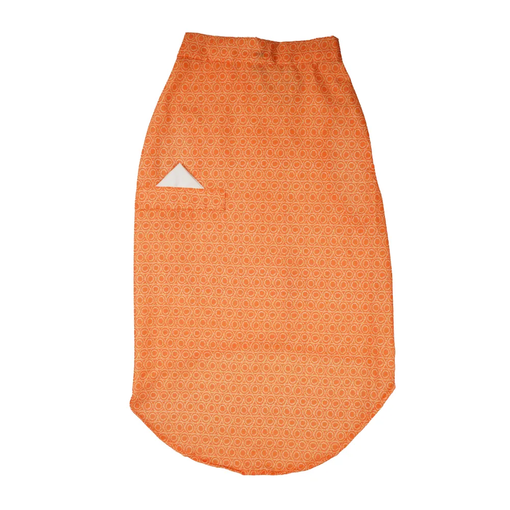 Skatrs Marigold Mandala Printed Kurta for Dogs and Cats (Orange)
