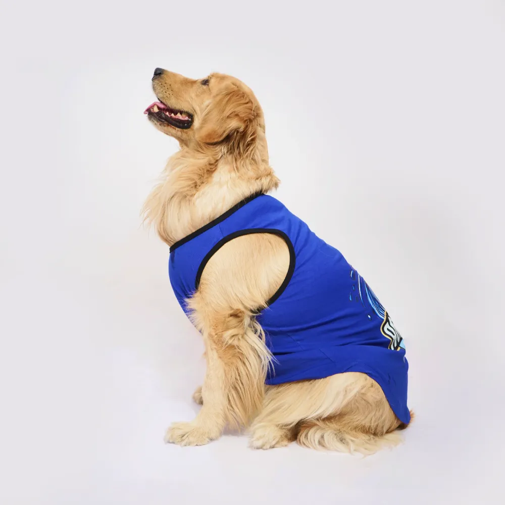 Skatrs Mastikhor Indians Cricket Jersey for Dogs and Cats (Blue)