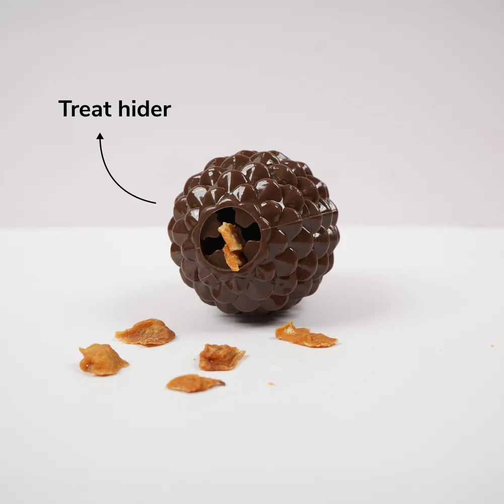 Skatrs Pinecone Treat Dispenser forDogs (Brown)