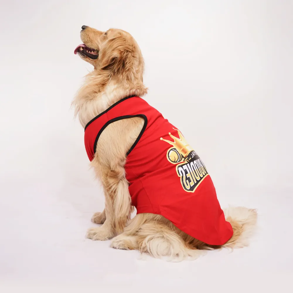 Skatrs Royal Cuddly Buddies Cricket Jersey for Dogs and Cats (Red)