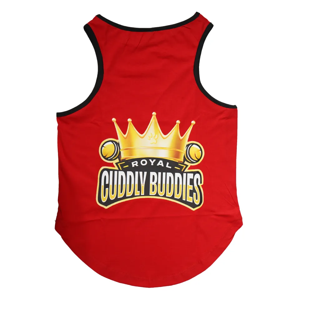 Skatrs Royal Cuddly Buddies Cricket Jersey for Dogs and Cats (Red)
