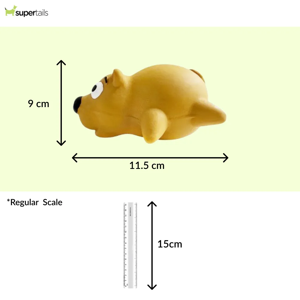 Squeeezys Latex Little Bear Squeaky Chew Toy for Dogs (Brown)