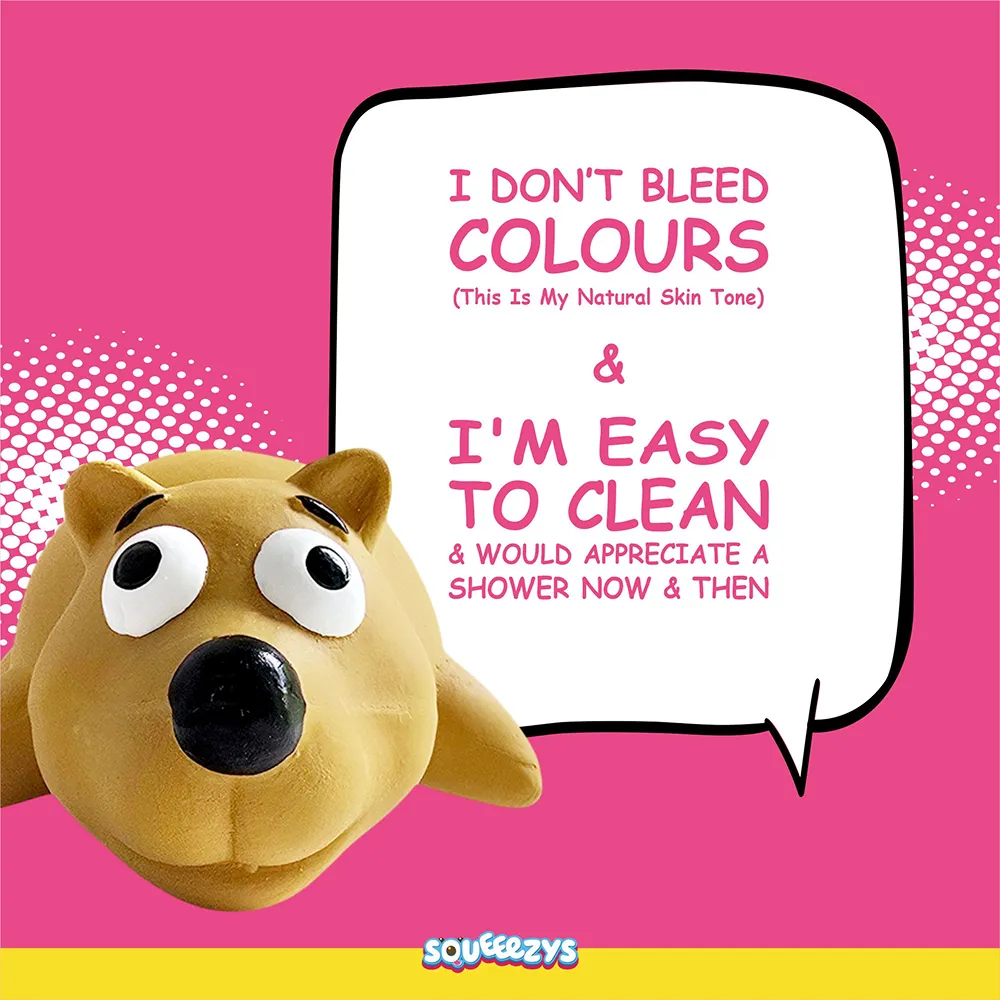 Squeeezys Latex Little Bear Squeaky Chew Toy for Dogs (Brown)