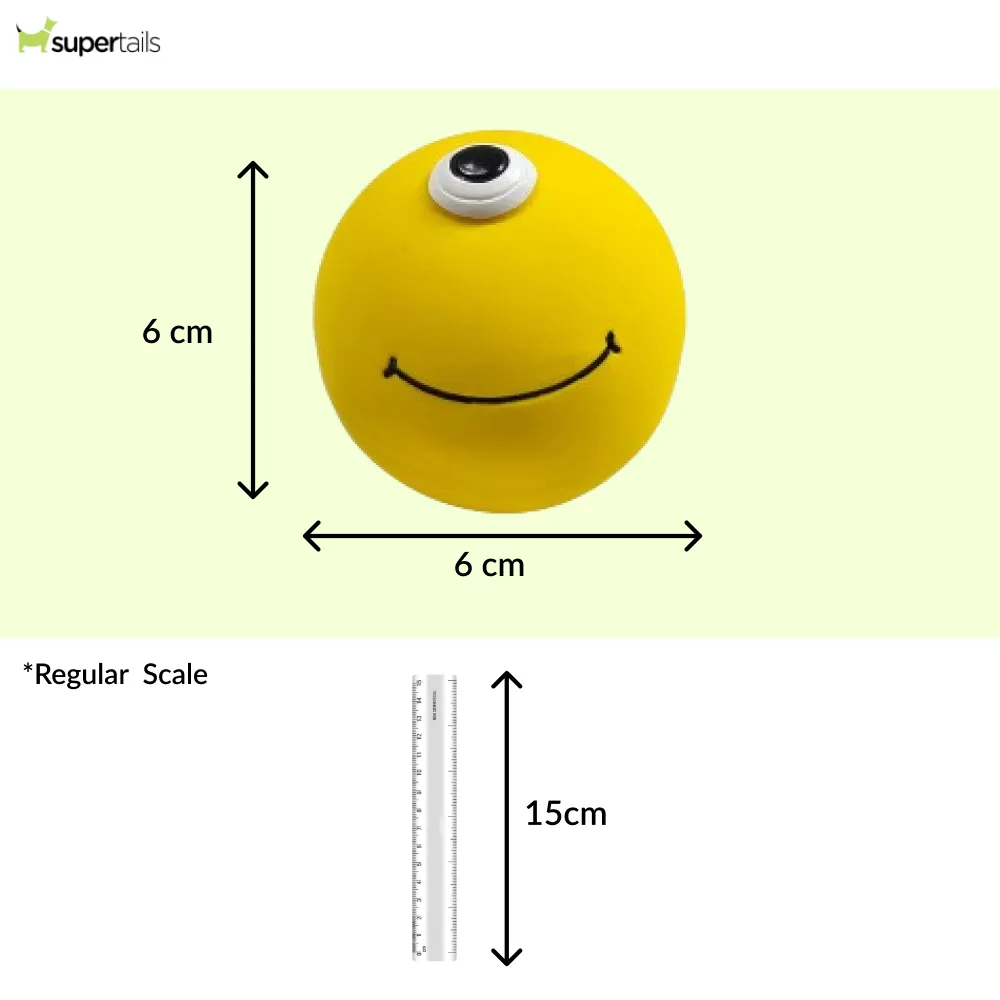 Squeeezys Latex Monster Ball Chew Toy for Dogs (Yellow)